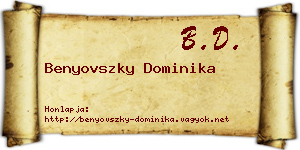 Benyovszky Dominika névjegykártya